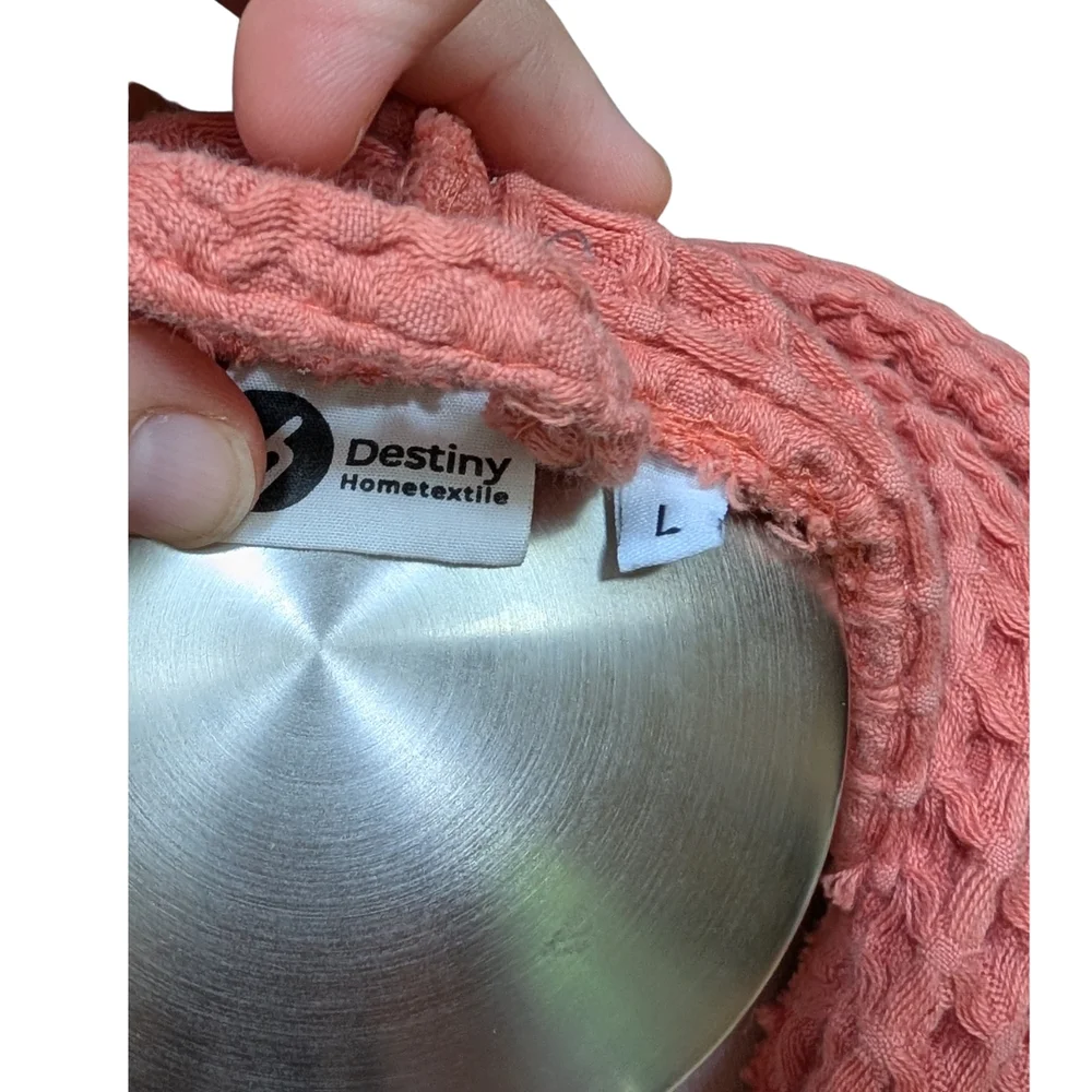 100% Cotton Waffle Knit Light Terracotta Robe - Picture 4 of 6